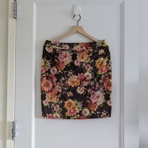 Floral Suede Skirt x LES LIS